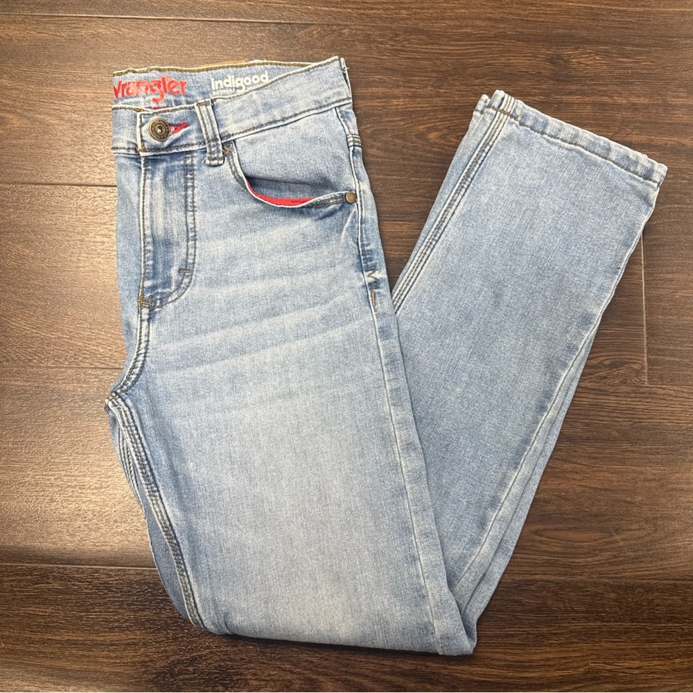 Wrangler‎ boys Indigood Light Wash Denim jeans red accents